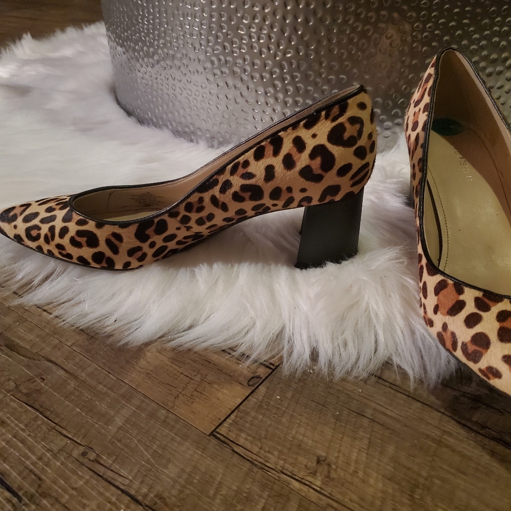 Marc Fisher hair on leapard shoes